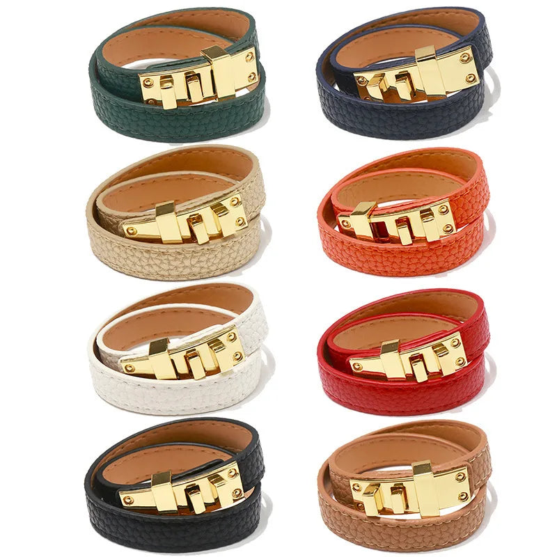 Signature Double-Wrap Leather Bracelet