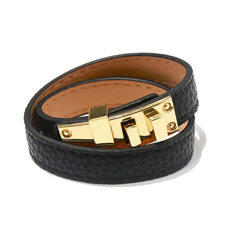 Signature Double-Wrap Leather Bracelet