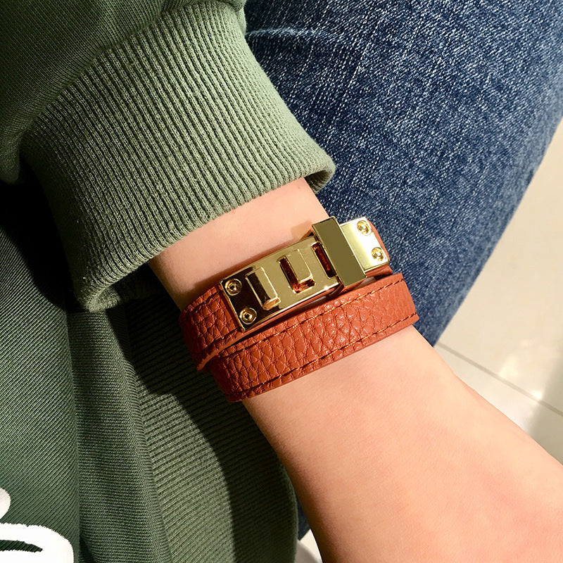 Signature Double-Wrap Leather Bracelet
