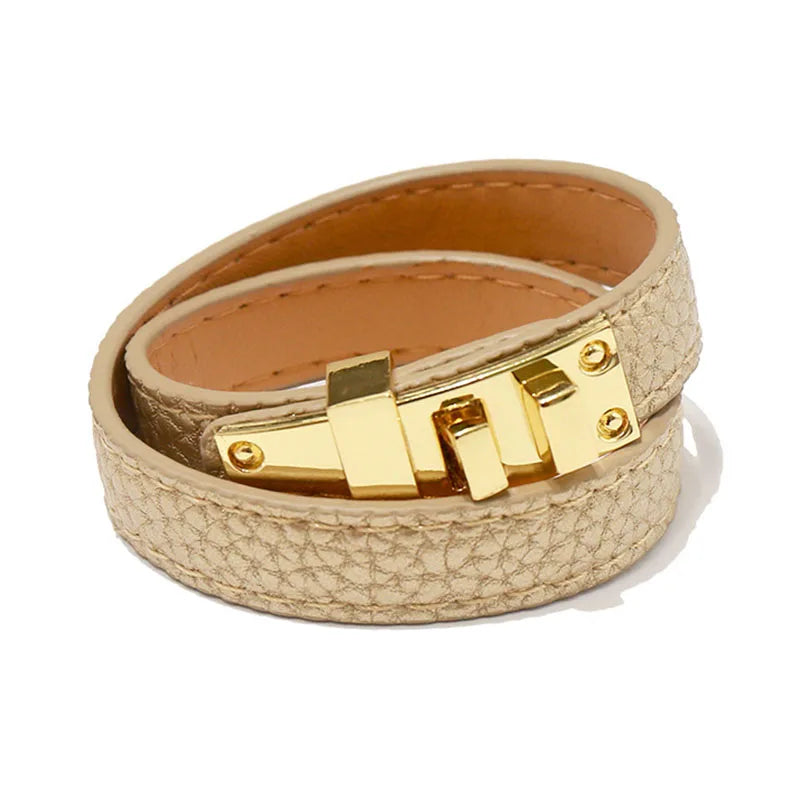 Signature Double-Wrap Leather Bracelet